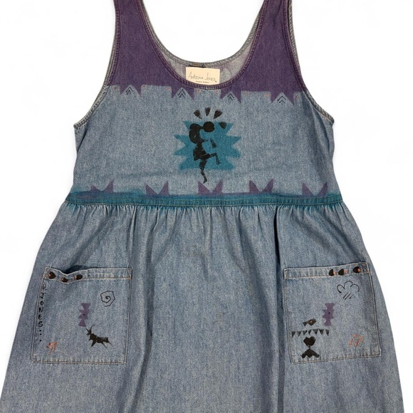 Vintage Arizona Jones Duster Denim Jumper Dress - Picture 3 of 5